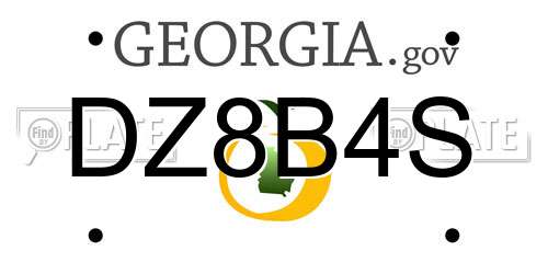 DZ8B4S Georgia License Plate