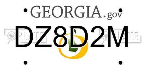 DZ8D2M Georgia License Plate