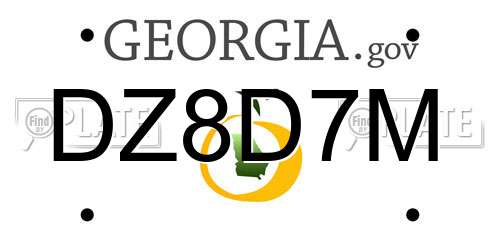 DZ8D7M Georgia License Plate