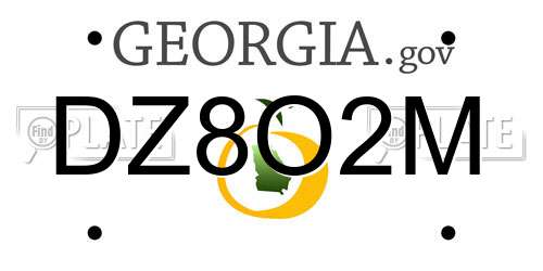 DZ8O2M Georgia License Plate