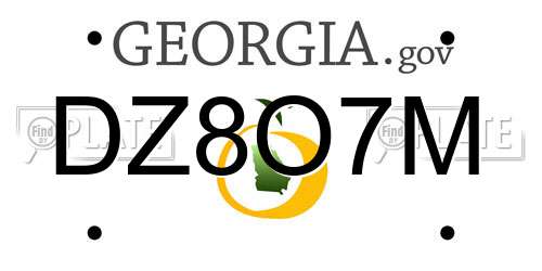 DZ8O7M Georgia License Plate
