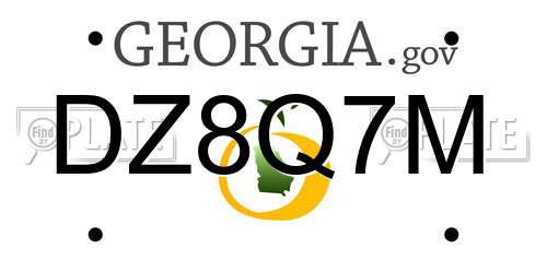 DZ8Q7M Georgia License Plate
