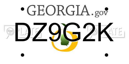 DZ9G2K Georgia License Plate