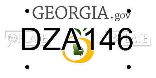 DZA146 Georgia License Plate