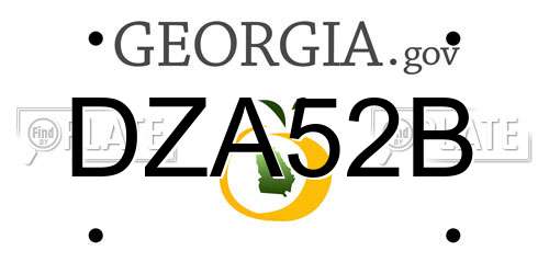 DZA52B Georgia License Plate