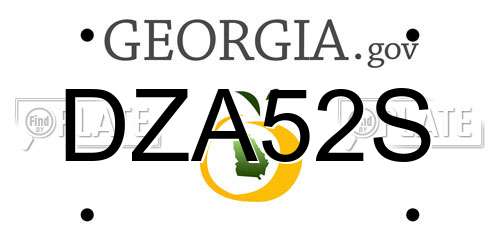 DZA52S Georgia License Plate