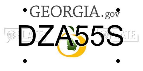 DZA55S Georgia License Plate