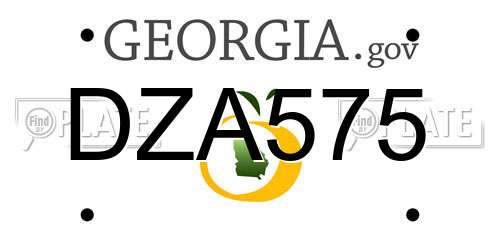 DZA575 Georgia License Plate
