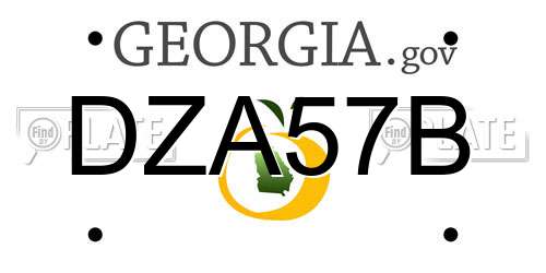 DZA57B Georgia License Plate