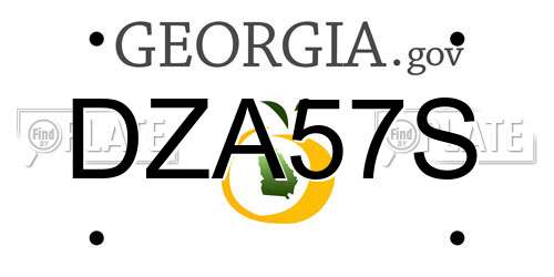DZA57S Georgia License Plate