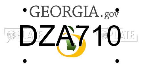 DZA710 Georgia License Plate