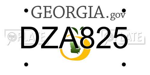 DZA825 Georgia License Plate