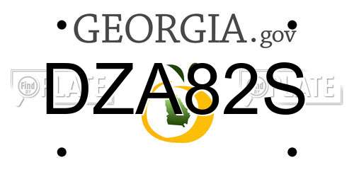 DZA82S Georgia License Plate