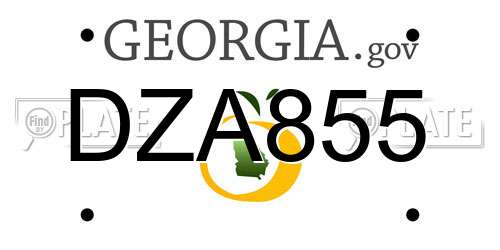 DZA855 Georgia License Plate