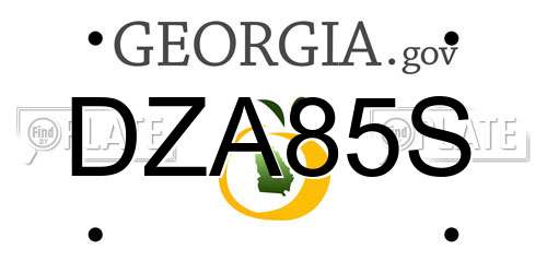 DZA85S Georgia License Plate