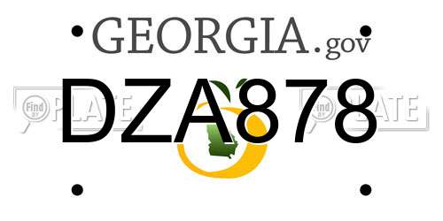 DZA878 Georgia License Plate