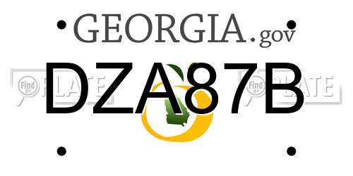 DZA87B Georgia License Plate