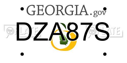 DZA87S Georgia License Plate