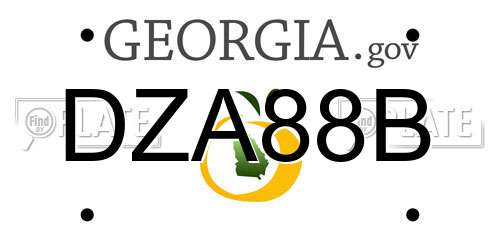 DZA88B Georgia License Plate