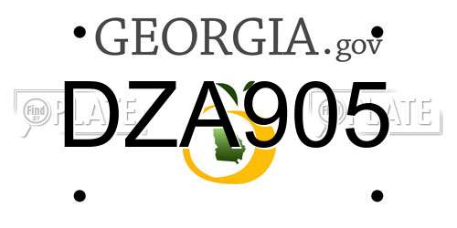DZA905 Georgia License Plate