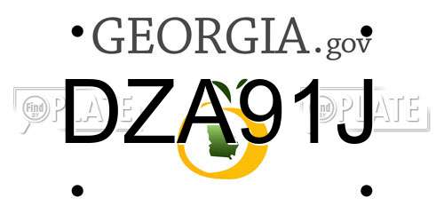 DZA91J Georgia License Plate
