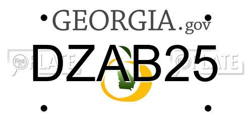 DZAB25 Georgia License Plate