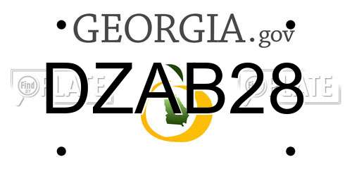 DZAB28 Georgia License Plate
