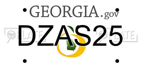 DZAS25 Georgia License Plate