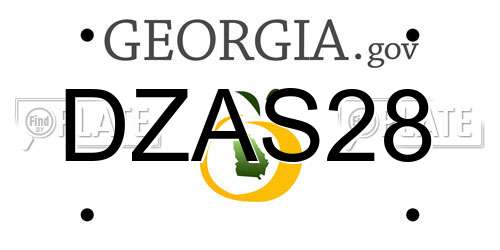 DZAS28 Georgia License Plate