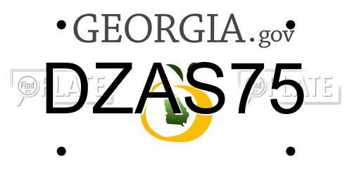 DZAS75 Georgia License Plate