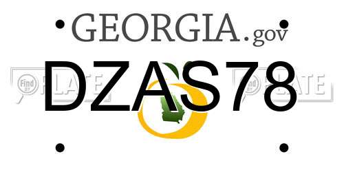 DZAS78 Georgia License Plate