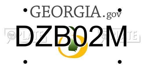 DZB02M Georgia License Plate