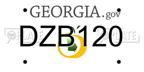 DZB120 Georgia License Plate