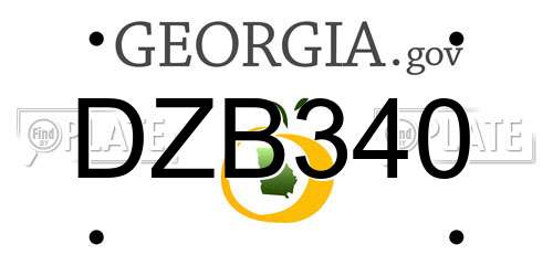 DZB340 Georgia License Plate
