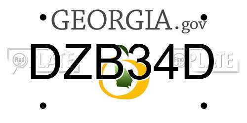 DZB34D Georgia License Plate