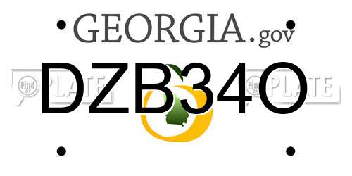 DZB34O Georgia License Plate