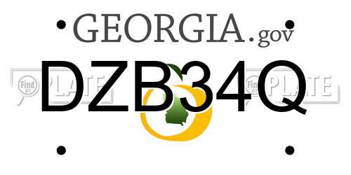 DZB34Q Georgia License Plate