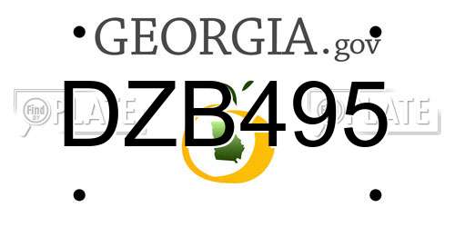 DZB495 Georgia License Plate