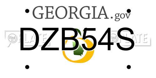 DZB54S Georgia License Plate