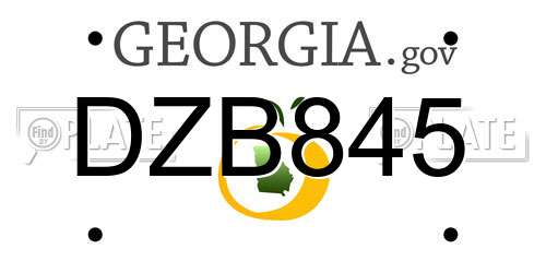 DZB845 Georgia License Plate