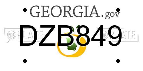 DZB849 Georgia License Plate