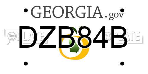 DZB84B Georgia License Plate