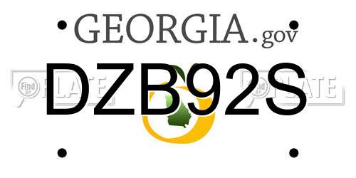 DZB92S Georgia License Plate