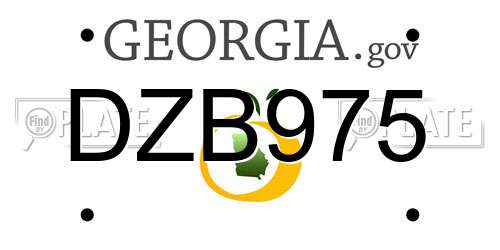DZB975 Georgia License Plate
