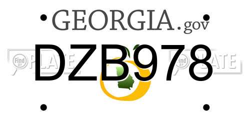 DZB978 Georgia License Plate