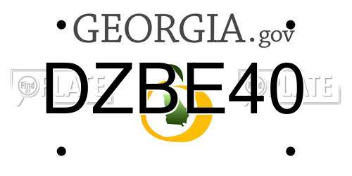 DZBE40 Georgia License Plate