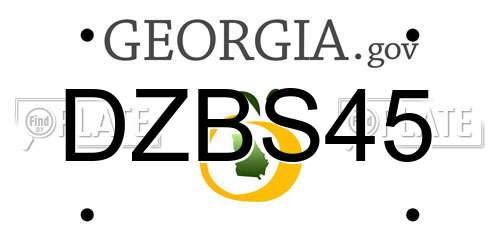 DZBS45 Georgia License Plate