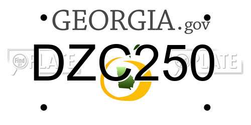 DZC250 Georgia License Plate