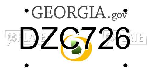 DZC726 Georgia License Plate