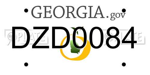 DZD0084 Georgia License Plate
